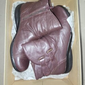 Clarks Maroon Ankle Boots